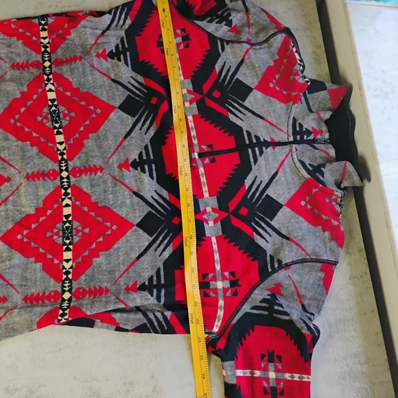 Ralph Lauren Active Aztec Pullover Top Womens 3X Tribal Waffle Knit Southwest - Picture 10 of 11